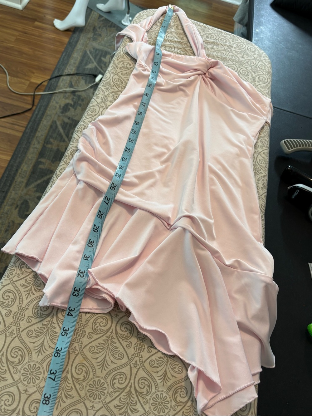 NWT New Not Your Fan Cut Out Pale Pink Mini Dress One Shoulder Sz 6 - Picture 6 of 12